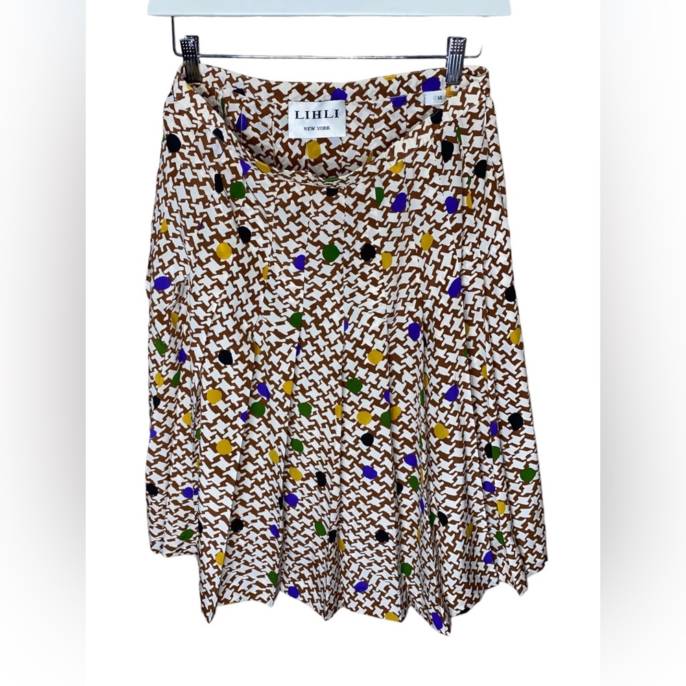 Vintage LIHLI NEW YORK Silk Pleated Skirt Sz 14